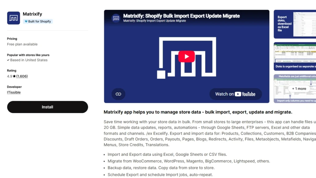 Matrixify app for migration Matrixify app for migration