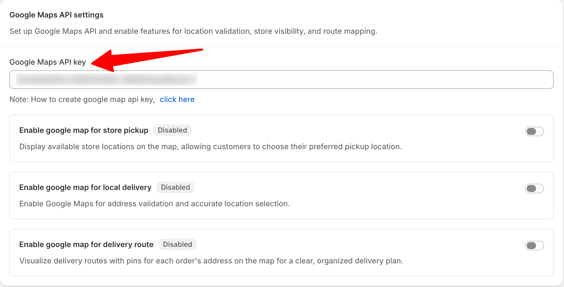 Google Map API key