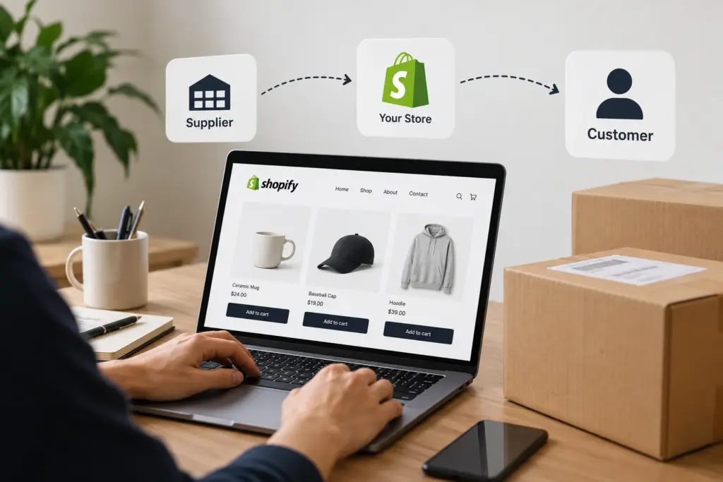 Dropshipping-Workspace-and-Fulfillment-Flow. Dropshipping-Workspace-and-Fulfillment-Flow.